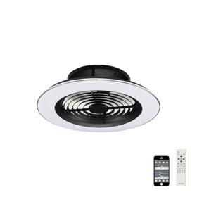 M7800  Alisio 70W LED Dimmable Ceiling Light & Fan, Remote / APP Controlled Black